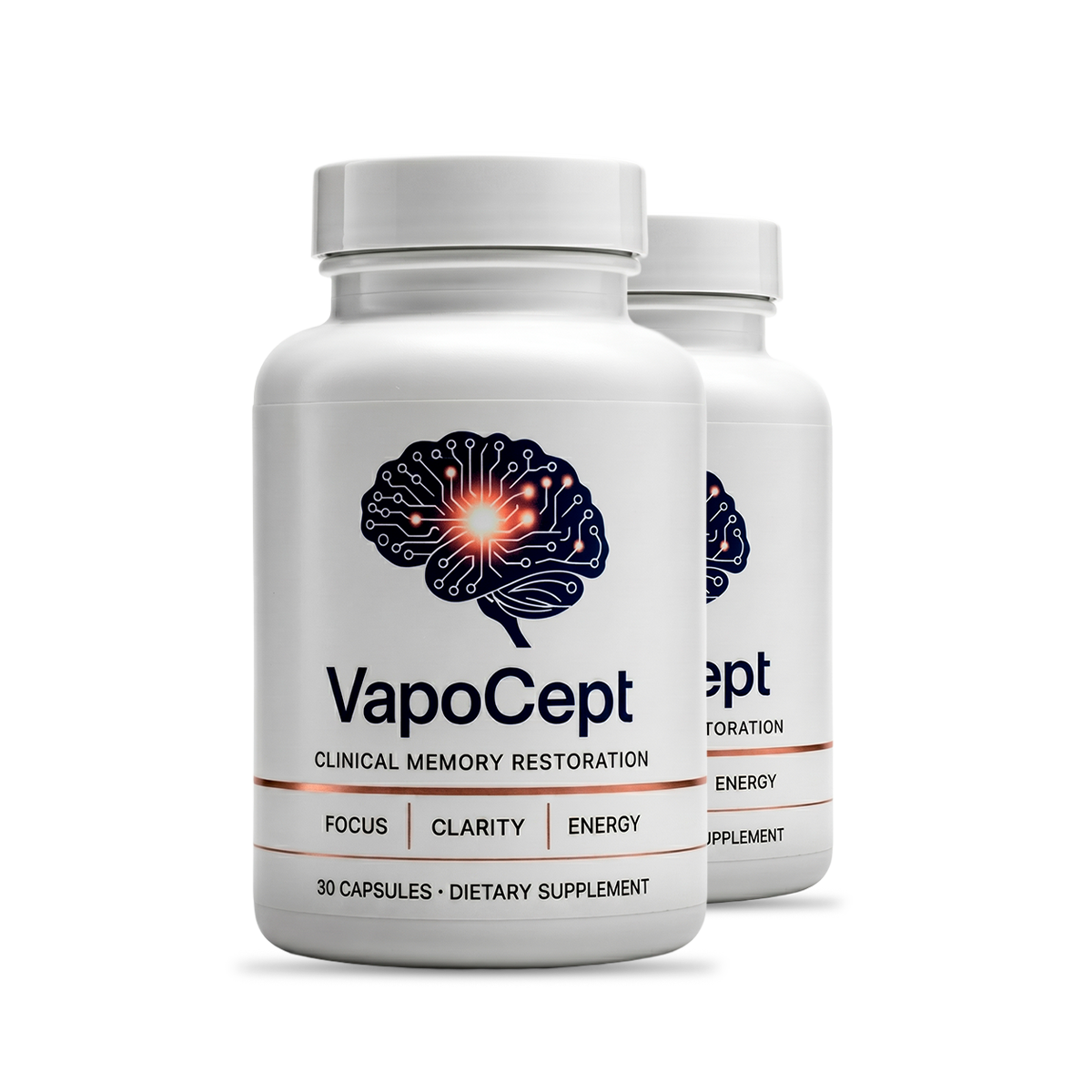 Two bottles of VapoCept dietary supplement
